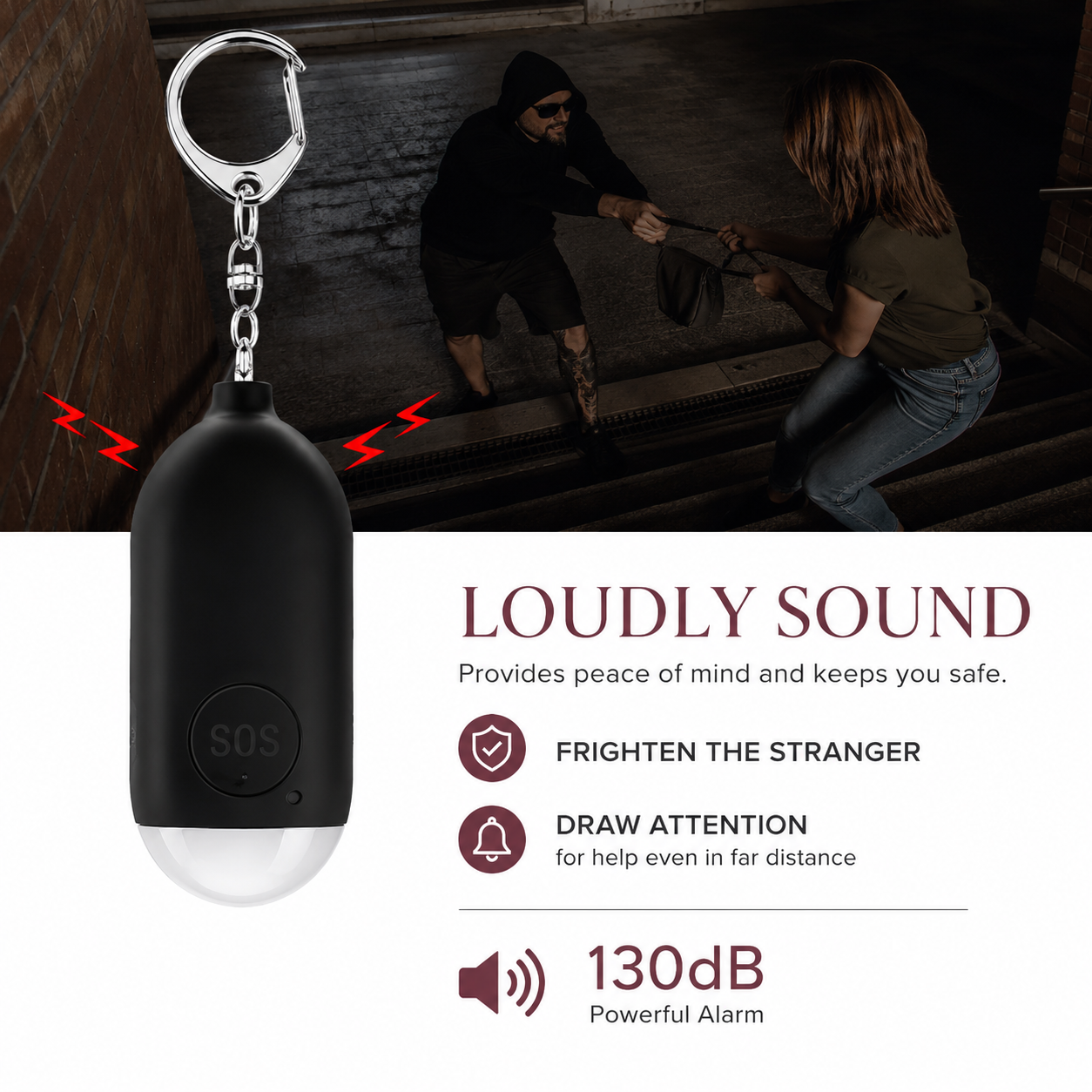 Personal Safety Alarm Keychain